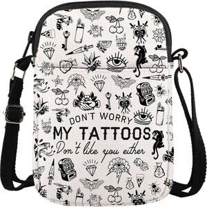 Don't Worry My Tattoos Don't Like You Either - Chic Crossbody Bag for Tattooers